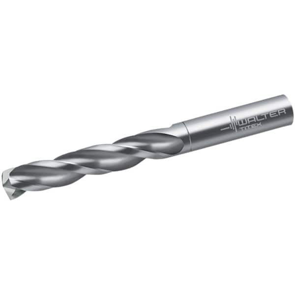 Screw Machine Length Drill Bit: 0.185″ Dia, 150 °, Solid Carbide Bright/Uncoated, Right Hand Cut, Spiral Flute, Straight-Cylindrical Shank, Series A1166