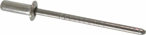 RivetKing - Size 43 Dome Head Stainless Steel Closed End Sealing Blind Rivet - Stainless Steel Mandrel, 0.126" to 0.187" Grip, 1/4" Head Diam, 0.129" to 0.133" Hole Diam, 0.422" Length Under Head, 1/8" Body Diam - Top Tool & Supply