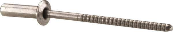 RivetKing - Size 44 Dome Head Stainless Steel Closed End Sealing Blind Rivet - Stainless Steel Mandrel, 0.188" to 1/4" Grip, 1/4" Head Diam, 0.129" to 0.133" Hole Diam, 0.485" Length Under Head, 1/8" Body Diam - Top Tool & Supply