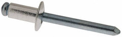 RivetKing - Size 84 Dome Head Aluminum Open End Blind Rivet - Steel Mandrel, 0.02" to 1/4" Grip, 1/2" Head Diam, 0.257" to 0.261" Hole Diam, 1/2" Length Under Head, 1/4" Body Diam - Top Tool & Supply