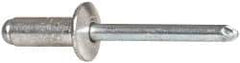 RivetKing - Size 86 Dome Head Aluminum Open End Blind Rivet - Steel Mandrel, 0.251" to 3/8" Grip, 1/2" Head Diam, 0.257" to 0.261" Hole Diam, 5/8" Length Under Head, 1/4" Body Diam - Top Tool & Supply