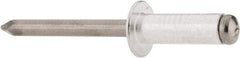 RivetKing - Size 88 Dome Head Aluminum Open End Blind Rivet - Steel Mandrel, 0.376" to 1/2" Grip, 1/2" Head Diam, 0.257" to 0.261" Hole Diam, 3/4" Length Under Head, 1/4" Body Diam - Top Tool & Supply