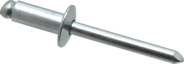 RivetKing - Size 86 Dome Head Steel Open End Blind Rivet - Steel Mandrel, 0.251" to 3/8" Grip, 1/2" Head Diam, 0.257" to 0.261" Hole Diam, 5/8" Length Under Head, 1/4" Body Diam - Top Tool & Supply