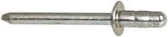 RivetKing - Size 63-64 Dome Head Steel Multi Grip Blind Rivet - Steel Mandrel, 0.156" to 1/4" Grip, 3/8" Head Diam, 0.192" to 0.196" Hole Diam, 0.512" Length Under Head, 3/16" Body Diam - Top Tool & Supply