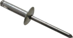 RivetKing - Size 0625 Large Flange Head Aluminum Tri Folding Blind Rivet - Aluminum Mandrel, 0.04" to 0.354" Grip, 0.55" Head Diam, 0.196" to 0.209" Hole Diam, 0.92" Length Under Head, 3/16" Body Diam - Top Tool & Supply