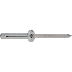 RivetKing - Size 0640 Dome Head Aluminum Tri Folding Blind Rivet - Aluminum Mandrel, 0.157" to 5/8" Grip, 0.386" Head Diam, 0.196" to 0.209" Hole Diam, 1.2" Length Under Head, 3/16" Body Diam - Top Tool & Supply