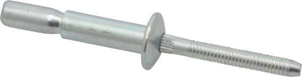 RivetKing - Size 810 Dome Head Steel Structural with Locking Stem Blind Rivet - Steel Mandrel, 0.35" to 5/8" Grip, 0.525" Head Diam, 0.261" to 0.276" Hole Diam, 0.81" Length Under Head, 1/4" Body Diam - Top Tool & Supply