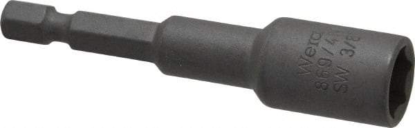 Wera - 3/8" Magnetic Nutsetter - 1/4" Hex Drive, 2-1/2" OAL, 9/16" Socket Nose Diam - Top Tool & Supply