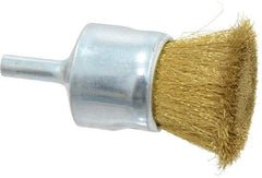 Anderson - 1" Brush Diam, Crimped, End Brush - 1/4" Diam Shank, 20,000 Max RPM - Top Tool & Supply