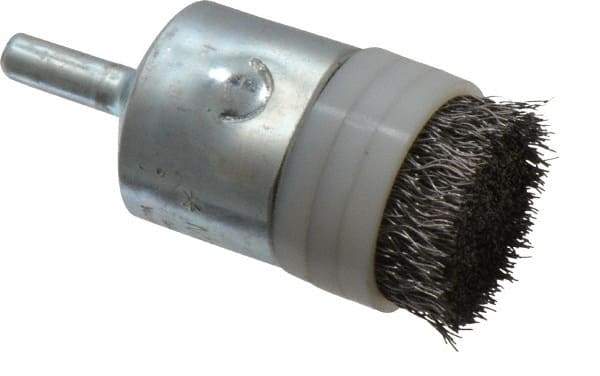 Anderson - 1" Brush Diam, Crimped, Flared End Brush - 1/4" Diam Shank, 10,000 Max RPM - Top Tool & Supply