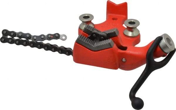 Ridgid - 1/8 to 4" Pipe Capacity, Manual Chain Vise - Bolt Down, Cast Iron, Model Number BC410 - Top Tool & Supply