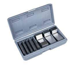 Value Collection - 1 to 30° Angle, 3 Inch Long, Angle Block Set - 45-50 HRC Hardness, Includes 5 Angle Plates 1-5, 3 V-Blocks 10, 15 and 30; 8 Pieces - Top Tool & Supply