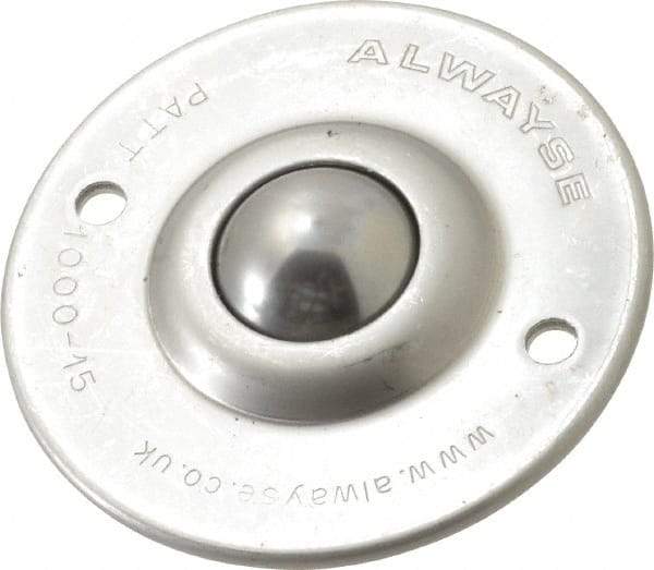 SKF - Round, Stainless Steel Ball Transfer - 14.2mm Mount Height, 120 Lb. Capacity - Top Tool & Supply