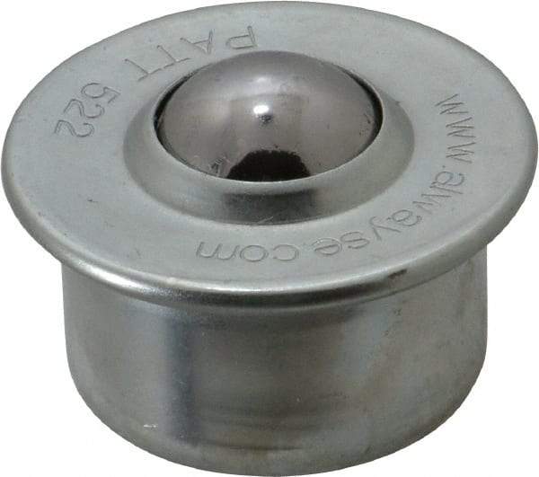 SKF - Round, Carbon Steel Ball Transfer - 9.8mm Mount Height, 265 Lb. Capacity - Top Tool & Supply