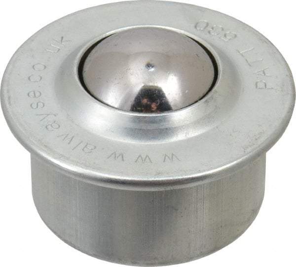 SKF - Round, Carbon Steel Ball Transfer - 13.8mm Mount Height, 506 Lb. Capacity - Top Tool & Supply