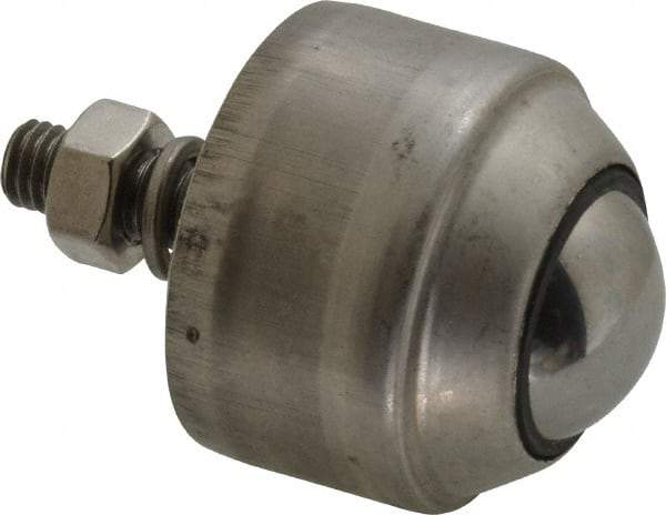 SKF - Round, Stainless Steel Ball Transfer - 35.8mm Mount Height, 110 Lb. Capacity - Top Tool & Supply