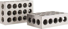 Value Collection - 0.0003 Squareness Per Inch, Hardened Steel, 1-2-3 Block with 23 Hole Setup Block - 0.0001 to 0.0007 Inch Overall Tolerance, 3/8 - 16 Inch Tapped Hole Size, 56-60 HRC Hardness, Sold As Matched Pair - Top Tool & Supply