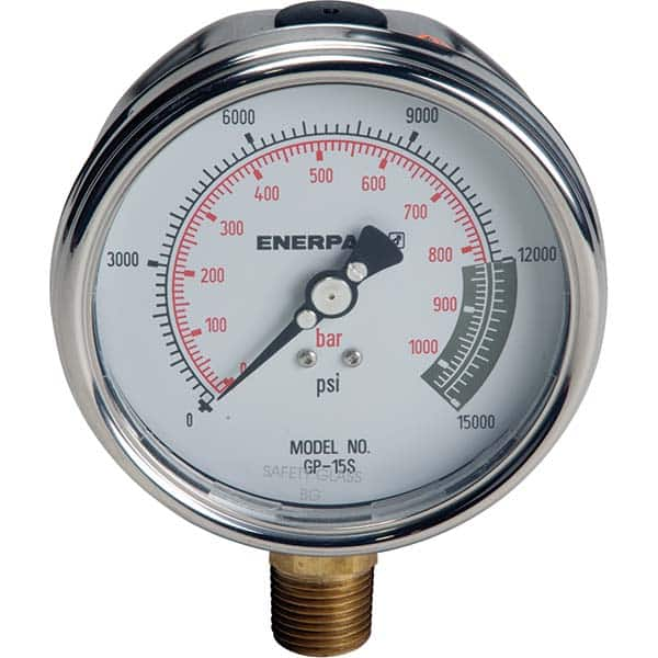 Enerpac - Hydraulic Pressure Gages & Adapters Type: Dry Gauge Pressure Rating: 15000 - Top Tool & Supply