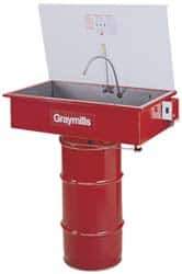 Graymills - Drum Mount Solvent-Based Parts Washer - 20 Gal Max Operating Capacity, Steel Tank, 67-1/8" High x 36" Long x 20" Wide, 115 Input Volts - Top Tool & Supply