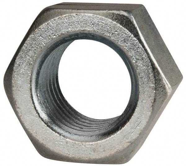 Value Collection - 1-3/4 - 5 UNC Steel Right Hand Hex Nut - 2-5/8" Across Flats, 1-1/2" High, Zinc Clear Finish - Top Tool & Supply