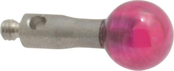 SPI - 6 mm Ball Diameter, M2 Thread, Ruby Point Ball Tip CMM Stylus - 10 mm Overall Length - Top Tool & Supply