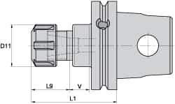 Kennametal - 0.08" to 13/16" Capacity, 60mm Projection, Modular Connection, ER32 Collet Chuck - 100mm OAL - Exact Industrial Supply