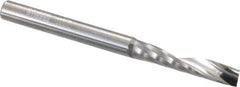 Onsrud - 1/4" Cutting Diam x 1-1/4" Length of Cut, 1 Flute, Upcut Spiral Router Bit - Uncoated, Right Hand Cut, Solid Carbide, 3" OAL x 1/4" Shank Diam, Single Edge, 21° Helix Angle - Top Tool & Supply