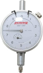 Peacock - 0.05" Range, 0-10 Dial Reading, 0.0001" Graduation Dial Drop Indicator - 2-3/64" Dial, 0.0003" Accuracy, Revolution Counter - Top Tool & Supply