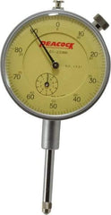 Peacock - 20mm Range, 0-100 Dial Reading, 0.01mm Graduation Dial Drop Indicator - 2-3/64" Dial, Revolution Counter - Top Tool & Supply