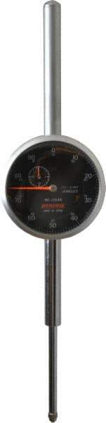 Peacock - 2" Range, 0-100 Dial Reading, 0.001" Graduation Dial Drop Indicator - 2-3/64" Dial, 0.005" Accuracy, Revolution Counter - Top Tool & Supply