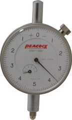 Peacock - 0.05" Range, 0-5-0 Dial Reading, 0.0001" Graduation Dial Drop Indicator - 2-3/64" Dial, 0.0003" Accuracy, Revolution Counter - Top Tool & Supply