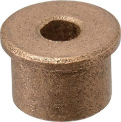 Boston Gear - 1/8" Inside x 5/16" Outside Diam, Oil Impregnated Bronze Sleeve Bearing - 3/8" Flange Outside Diam, 3/64" Flange Thickness, 1/4" OAL - Top Tool & Supply