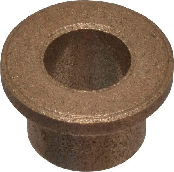 Boston Gear - 5/16" Inside x 7/16" Outside Diam, Oil Impregnated Bronze Sleeve Bearing - 5/8" Flange Outside Diam, 3/32" Flange Thickness, 3/8" OAL - Top Tool & Supply