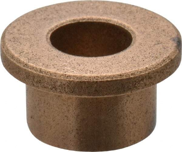 Boston Gear - 5/16" Inside x 1/2" Outside Diam, Oil Impregnated Bronze Sleeve Bearing - 11/16" Flange Outside Diam, 3/32" Flange Thickness, 3/8" OAL - Top Tool & Supply