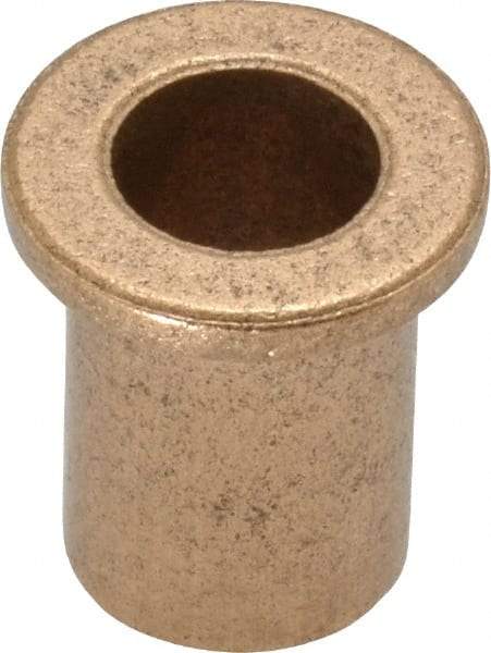 Boston Gear - 3/8" Inside x 1/2" Outside Diam, Oil Impregnated Bronze Sleeve Bearing - 11/16" Flange Outside Diam, 3/32" Flange Thickness, 3/4" OAL - Top Tool & Supply