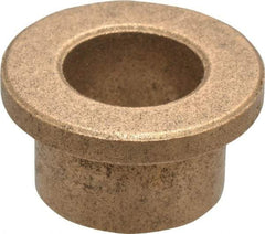 Boston Gear - 1/2" Inside x 11/16" Outside Diam, Oil Impregnated Bronze Sleeve Bearing - 15/16" Flange Outside Diam, 1/8" Flange Thickness, 1/2" OAL - Top Tool & Supply