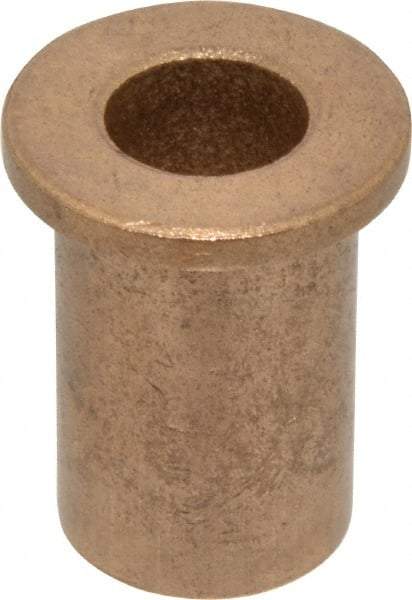 Boston Gear - 1/2" Inside x 3/4" Outside Diam, Oil Impregnated Bronze Sleeve Bearing - 1" Flange Outside Diam, 1/8" Flange Thickness, 1-1/4" OAL - Top Tool & Supply