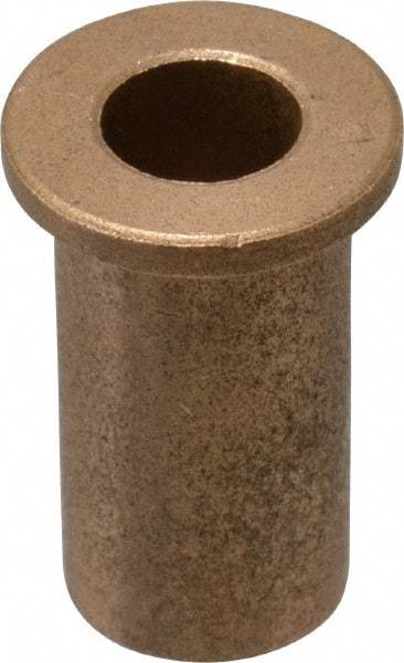 Boston Gear - 1/2" Inside x 3/4" Outside Diam, Oil Impregnated Bronze Sleeve Bearing - 1" Flange Outside Diam, 1/8" Flange Thickness, 1-1/2" OAL - Top Tool & Supply