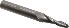 Onsrud - 1/4" Cutting Diam x 1-3/8" Length of Cut, 2 Flute, Upcut Spiral Router Bit - Uncoated, Right Hand Cut, Solid Carbide, 4" OAL x 1/2" Shank Diam, Ball End Taper - Top Tool & Supply