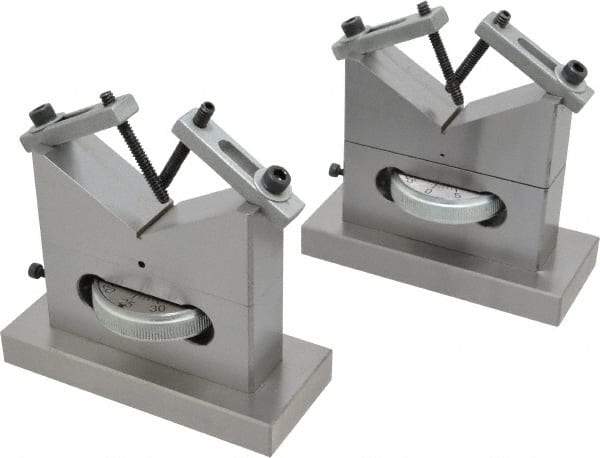 SPI - 3/16 to 5" Capacity, 120° Angle, Steel V-Block - 4" Long x 1-3/4" Wide x 3-9/16" High, Sold as 2 Block Set - Top Tool & Supply