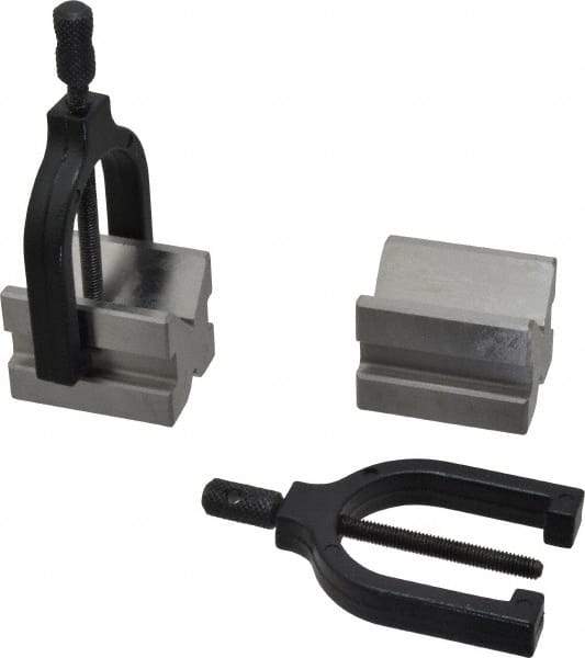 Value Collection - 1/2 to 1-3/32" Capacity, 90° Angle, Tool Steel V-Block - 2" Long x 1-1/2" Wide x 1-1/2" High, Sold as 2 Block Set - Top Tool & Supply