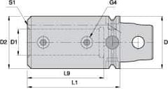 Kennametal - 20mm Bore Diam, 40mm Body Diam x 70mm Body Length, Boring Bar Holder & Adapter - 58mm Bore Depth, Internal & External Coolant - Exact Industrial Supply