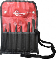 Mayhew - 6 Piece Punch & Chisel Set - 1/2 to 5/8" Chisel, 3/16 to 3/8" Punch, Round Shank - Top Tool & Supply