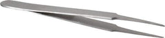 Value Collection - 4-1/4" OAL Stainless Steel Assembly Tweezers - Narrow Sharp Points - Top Tool & Supply