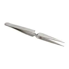 Value Collection - 4-3/4" OAL Stainless Steel Assembly Tweezers - Short Style with Sharp Point - Top Tool & Supply