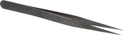 Erem - 4-1/2" OAL 1-SA Precision Tweezers - Fine Straight Point - Top Tool & Supply