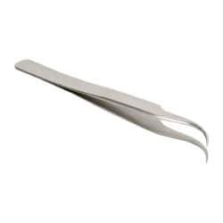 Erem - 4-3/8" OAL 7-SA Precision Tweezers - Curved Precision Tip - Top Tool & Supply