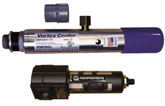 Vortec - 900 BTU per Hour, Vortex Enclosure Cooler without Thermostat - 3/8 Inch Diameter, 1/4 NPT Thread, 15 Cubic Ft. per min - Top Tool & Supply