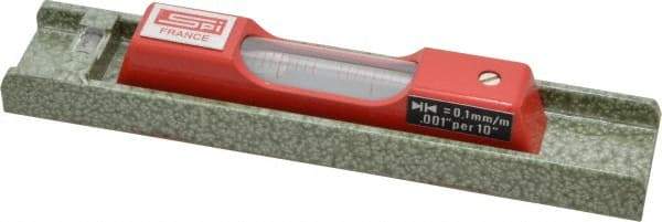 SPI - 6" Long, 0.001" Graduation Sensitivity per 10", 2 Vials, Machinists' Level - 1-3/32" Wide - Top Tool & Supply