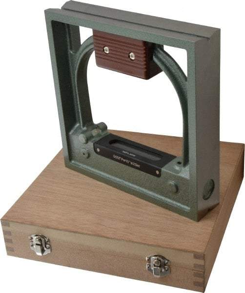 Value Collection - 8" Long, 0.0001" Graduation Sensitivity per 10", 2 Vials, Square Inspection Block Level - Cast Iron, 0.0001" Base Flatness, 1-9/16" Wide x 8" High - Top Tool & Supply